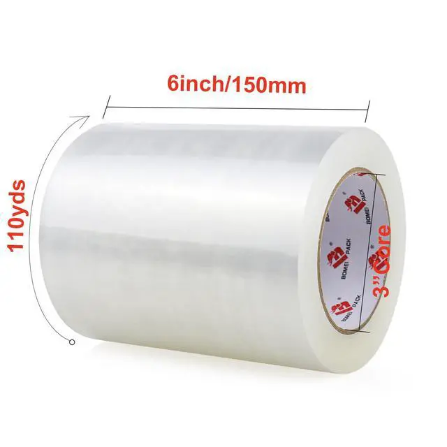 Alt view image 2 of 7 - Clear Shipping Tape 6" Wide, 6 inch x 110 Yards (330ft), Industrial Grade 6 inch Heavy Duty Packing Tape for Box Office Moving, Shipping and Mailing