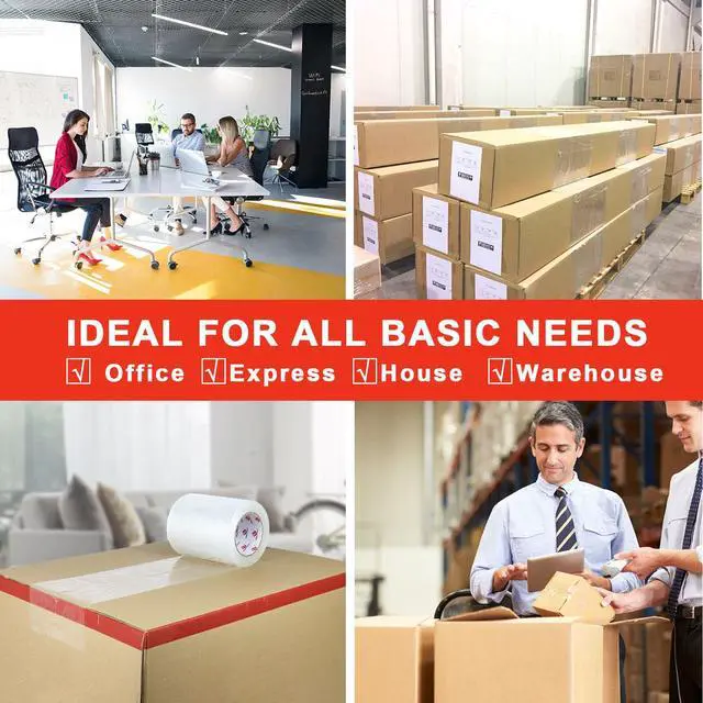 Alt view image 3 of 7 - Clear Shipping Tape 6" Wide, 6 inch x 110 Yards (330ft), Industrial Grade 6 inch Heavy Duty Packing Tape for Box Office Moving, Shipping and Mailing