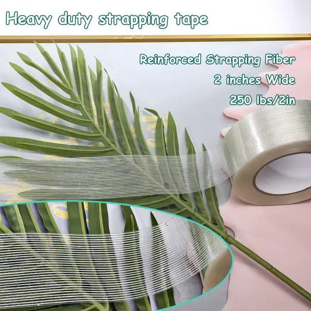 Alt view image 2 of 7 - 3Pack, Mono Transparent Strapping Tape Heavy Duty, 2in×35yds, 105yds Total, Reinforced Filament Packing, Wearproof Tape, Extra Thickness 5.5 mils