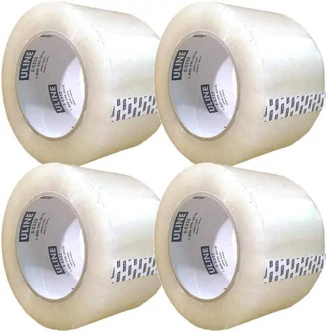 Main image of Packing Tape, 3 Inch X 110 Yard 2.6 Mil Crystal Clear Industrial Plus Tape by Uline, Pack of 4