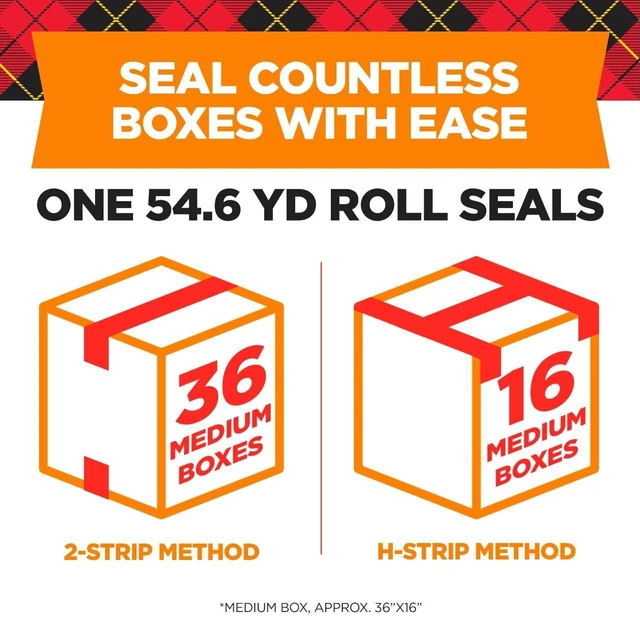 Alt view image 2 of 5 - Long Lasting Storage Shipping Packaging Tape, 1.88" x 38.2 yd, 1 Roll with Dispenser (3650S-RD-ESF) (Pack of 2)