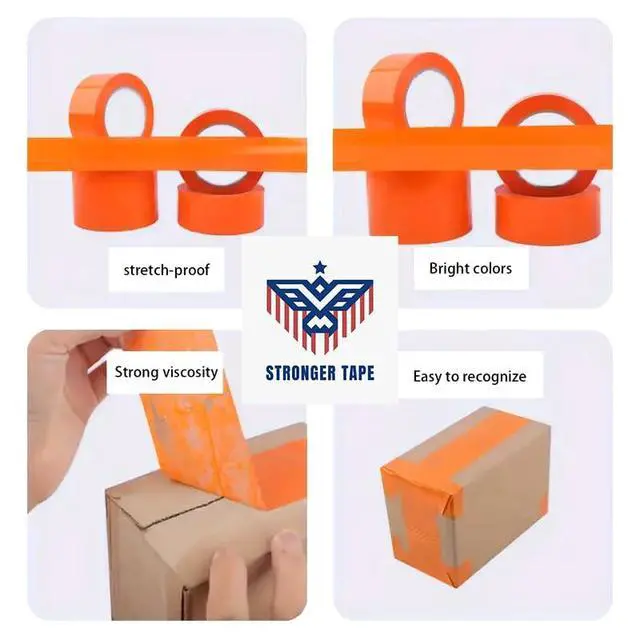 Alt view image 5 of 5 - Orange Carton Sealing Tape, Packing Tape, Moving Tape 2" x 110 Yard,2.0 mil Thick, Heavy Duty (1 Roll)