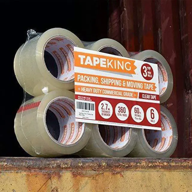 Alt view image 5 of 7 - Clear Packing Tape | 60 Yards Per Roll (6 Rolls) | 3 Inch Wide Heavy Duty Packing Tape 2.7mil Strong Adhesive for Moving Boxes, Shipping Cartons, Office Use, Storage (360 Yards)