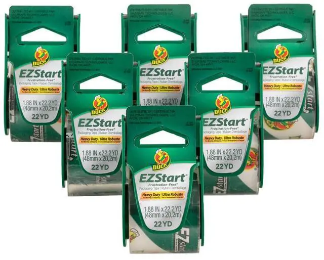 Main image of EZ Start Packing Tape with Dispenser, 6 Pack