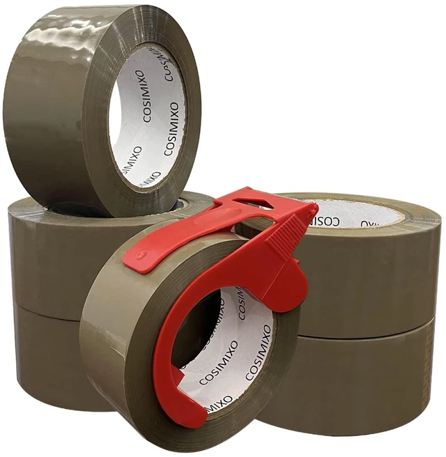 Alt view image 6 of 6 - 6-Pack Heavy Duty Brown Packing Tape with Dispenser, 2.5 mil x 1.88 inch x 110 Yards,Ultra Strong,Industrial Shipping Box Tan Packaging Tape for Moving, Office, & Storage
