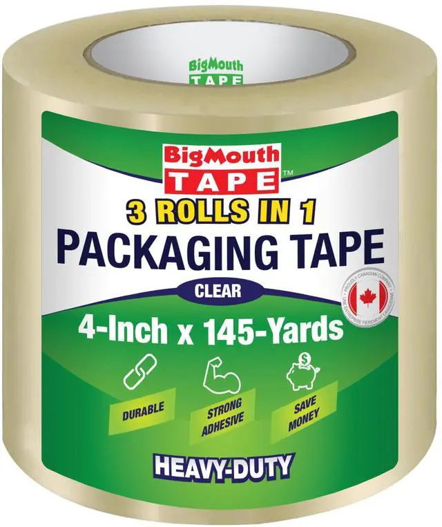 Main image of Heavy Duty Clear Packaging Tape, 4-inch x 145 Yards (435ft), Designed for Packing, Shipping and Mailing, Strong and Durable Adhesive for a Long-Lasting Seal to Surfaces in hot or Cold