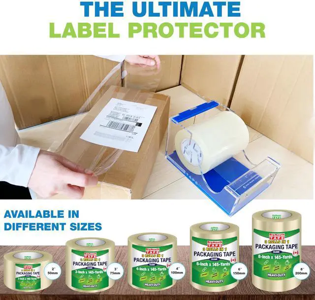 Alt view image 5 of 6 - Heavy Duty Clear Packaging Tape, 4-inch x 145 Yards (435ft), Designed for Packing, Shipping and Mailing, Strong and Durable Adhesive for a Long-Lasting Seal to Surfaces in hot or Cold