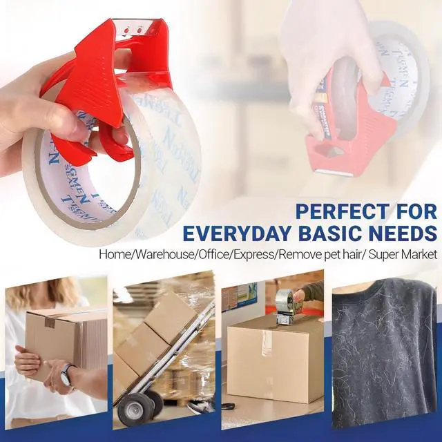 Alt view image 5 of 7 - Heavy Duty Clear Packing Tape with Dispenser Combo for Shipping, Moving & Storage,Thicker Clear Packing Tape,1.88 inches Wide, 60 Yards Per Roll, 60 Total Yards