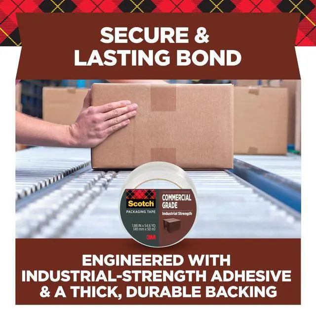 Alt view image 5 of 7 - Commercial Grade Shipping Packaging Tape, 1.88" x 54.6 yd, for Tough, Industrial Use, 1 Roll (3750)