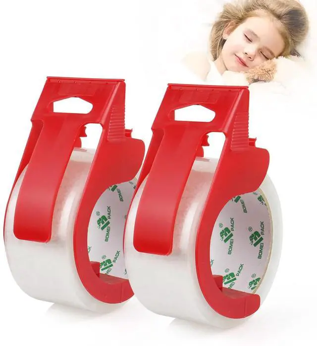 Main image of 2 Rolls Clear Noiseless Heavy Duty Packing Tape with red Dispenser, Packaging Tape 1.88 Inches x 60Yards, 2.4mil Industrial Shipping Tape for Moving Packaging Shipping, Office & Storage