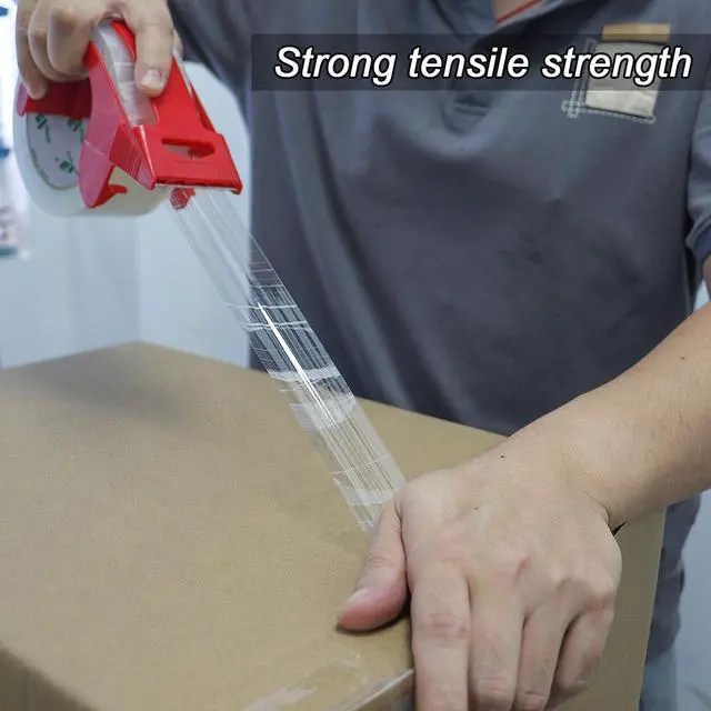 Alt view image 6 of 7 - 2 Rolls Clear Noiseless Heavy Duty Packing Tape with red Dispenser, Packaging Tape 1.88 Inches x 60Yards, 2.4mil Industrial Shipping Tape for Moving Packaging Shipping, Office & Storage