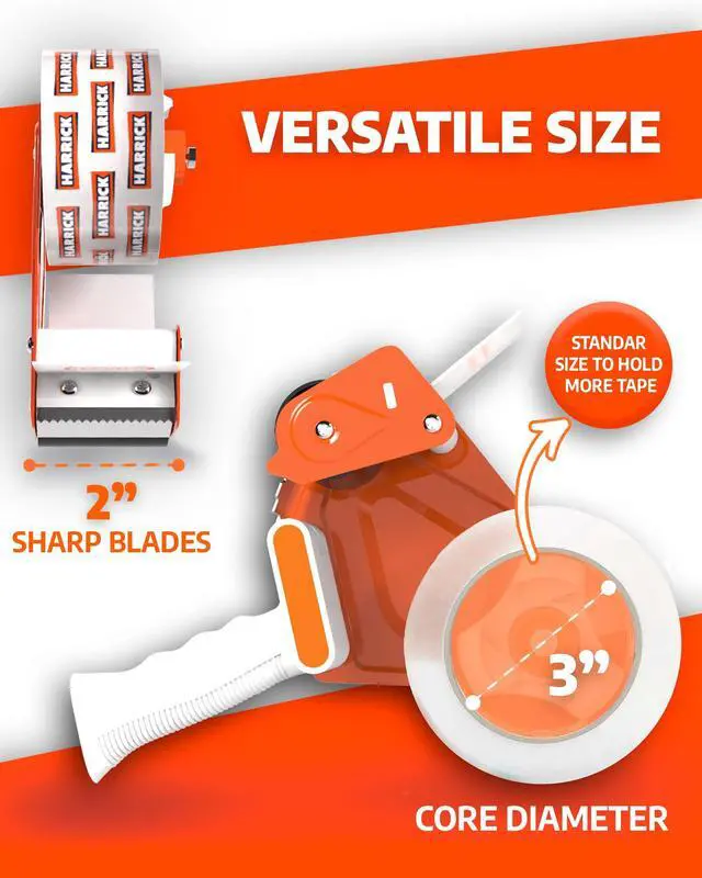 Alt view image 4 of 6 - Clear Packing Tape 1.88 inch - Metal Package Tape for Home & Office - Strong & Durable Shipping Packaging Tape - Clear Packaging Tape Dispenser Heavy Duty - 1 Roll / 1 Tape Gun / 54.5 Yards
