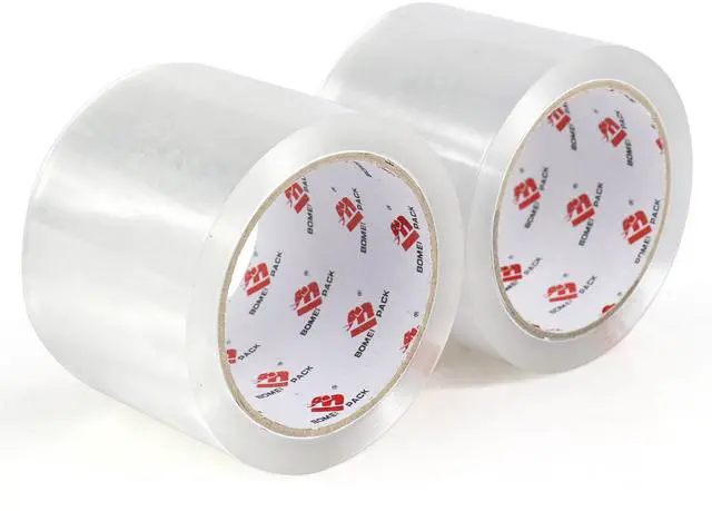 Main image of 3" Clear Wide Packing Tape 2 Rolls, Total 110Y - 3 inch x 55 Yards, 2.4 mil Thick, Heavy Duty 3 Inch Wide Packaging Tape for Shipping, Mailing, Moving & Storage
