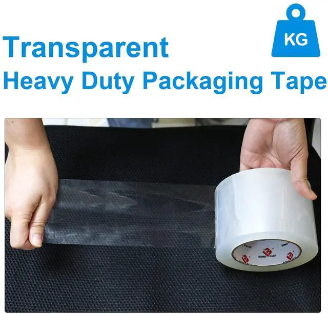 Alt view image 3 of 7 - 3" Clear Wide Packing Tape 2 Rolls, Total 110Y - 3 inch x 55 Yards, 2.4 mil Thick, Heavy Duty 3 Inch Wide Packaging Tape for Shipping, Mailing, Moving & Storage