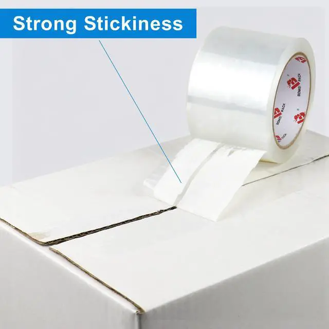 Alt view image 6 of 7 - 3" Clear Wide Packing Tape 2 Rolls, Total 110Y - 3 inch x 55 Yards, 2.4 mil Thick, Heavy Duty 3 Inch Wide Packaging Tape for Shipping, Mailing, Moving & Storage