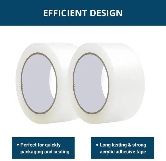 Alt view image 5 of 6 - 2 Wide Clear Packing Tape Designed for Moving Boxes Strong Commercial Grade Shipping Mailing Packaging Acrylic Tape Refill 110 Yards x 2 Mil Thick (6 Rolls)