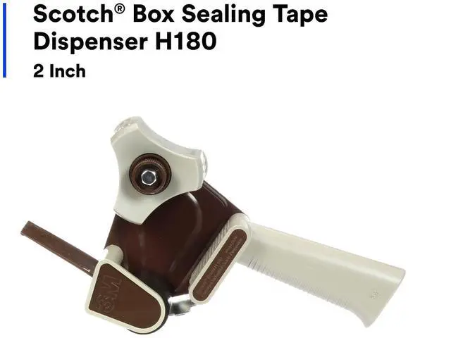 Alt view image 2 of 7 - Scotch - 21200190087 H180 Industrial Packing Tape Dispenser for 2" Tape Lightweight and Portable for Commercial Packaging, Shipping, Moving, Carton and Box Sealing, Gray (19008), Metal, Plastic