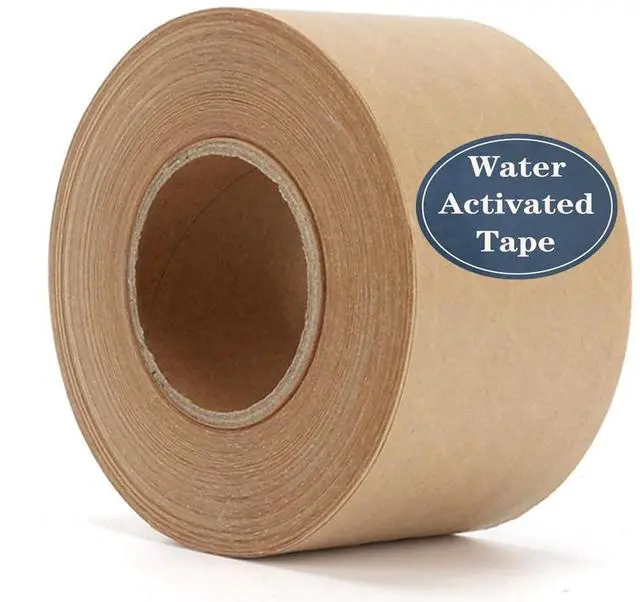 Main image of Water Activated Gummed Reinforced 2" x 150 Feet Kraft Paper Packaging Brown Packing Box Moving Tape,Sealing Fiberglass Eco-Friendly and Recyclable Package Tape