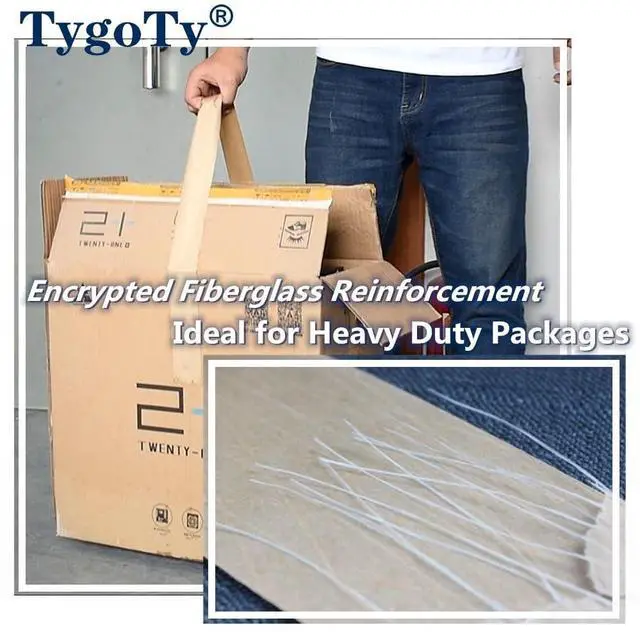 Alt view image 3 of 6 - Water Activated Gummed Reinforced 2" x 150 Feet Kraft Paper Packaging Brown Packing Box Moving Tape,Sealing Fiberglass Eco-Friendly and Recyclable Package Tape