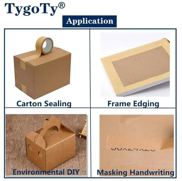 Alt view image 6 of 6 - Water Activated Gummed Reinforced 2" x 150 Feet Kraft Paper Packaging Brown Packing Box Moving Tape,Sealing Fiberglass Eco-Friendly and Recyclable Package Tape