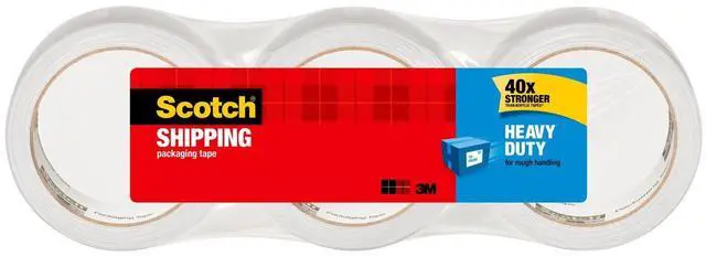 Main image of Heavy Duty Shipping Packing Tape, Clear, Holiday Shipping Supplies, 1.88 in. x 38.2 yd., 3 Rolls