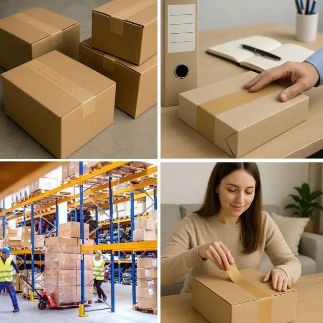 Alt view image 4 of 7 - 3'' x 450 Feet Reinforced Water Activated Gummed Kraft Paper Tape, for Heavy Duty Secure Packing Shipping, Tamper Evident Gummed Tape, Brown - 2 Rolls