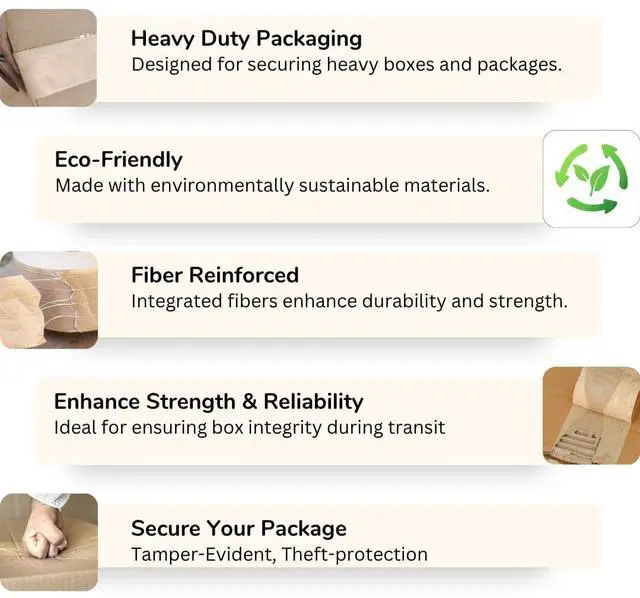 Alt view image 7 of 7 - 3'' x 450 Feet Reinforced Water Activated Gummed Kraft Paper Tape, for Heavy Duty Secure Packing Shipping, Tamper Evident Gummed Tape, Brown - 2 Rolls
