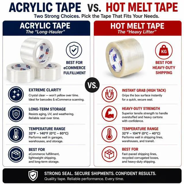 Alt view image 6 of 7 - Packing Tape 2-Rolls & Dispenser, 2" x 55 yd 2.6 Mil - Heavy Duty Clear Packaging Tape Roll for Shipping, Moving, Order Fulfillment