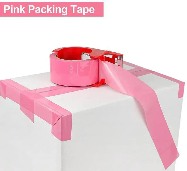 Alt view image 4 of 7 - Pink Packing Tape with Dispenser, 2.6 Mil 1.88 Inch x 60 Yards, 6 Refills Rolls Pink Box Tape for Moving, Shipping and Packaging