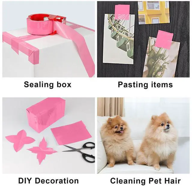 Alt view image 3 of 7 - Pink Packing Tape with Dispenser, 2.6 Mil 1.88 Inch x 60 Yards, 6 Refills Rolls Pink Box Tape for Moving, Shipping and Packaging