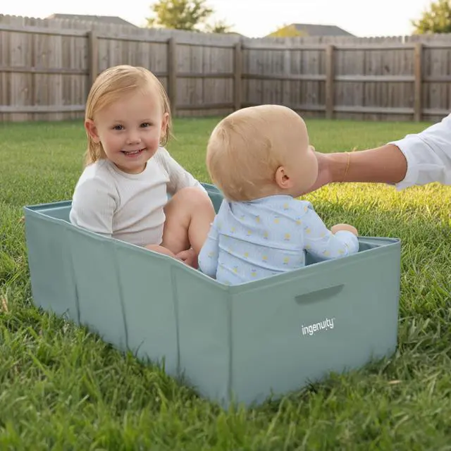 Alt view image 2 of 7 - Tuckaway Toddler Folding Tub, Converts Shower to Tub, Folds to Store, Easy to Clean, No Assembly Required, Portable Baby Bathtub for Travel, 12M-5Y, Green