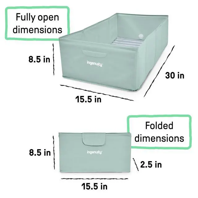Alt view image 3 of 7 - Tuckaway Toddler Folding Tub, Converts Shower to Tub, Folds to Store, Easy to Clean, No Assembly Required, Portable Baby Bathtub for Travel, 12M-5Y, Green
