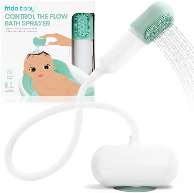 Main image of Baby Control The Flow Bathtub Sprayer Attachment for Baby Bathtub, Shower Head with Scalp Massager, Control Waterflow with 2 Pressure Modes