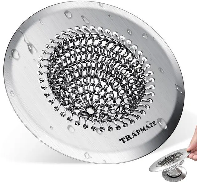 Main image of Shower Drain Hair Catcher, 4.4" Easy Clean Bathtub Drain Hair Catcher, Anti-Slip Bath Tub Drain Protector, Upgraded 304 Stainless Steel Shower Sink Drain Cover for Bathroom (Patented Product)