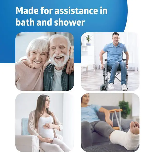 Alt view image 7 of 7 - Shower Chair Seat with Padded Armrests and Back | Heavy Duty Shower Chair for Bathtub | Slip Resistant Shower Seat with Adjustable Height | Shower Chair for Inside Shower with 350 lb Capacity