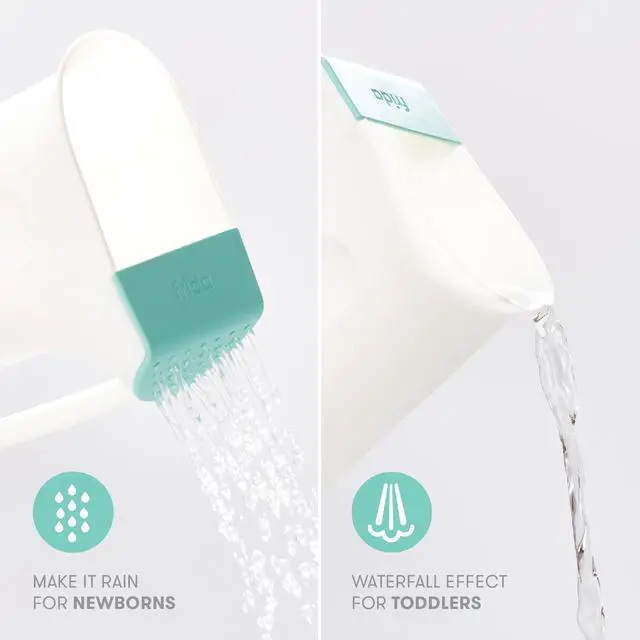 Alt view image 4 of 6 - Baby Control The Flow Bath Rinse Cup, Tear Free Rinser to Wash Hair and Body with Easy Grip Handle and Removable Rain Shower, Made in USA