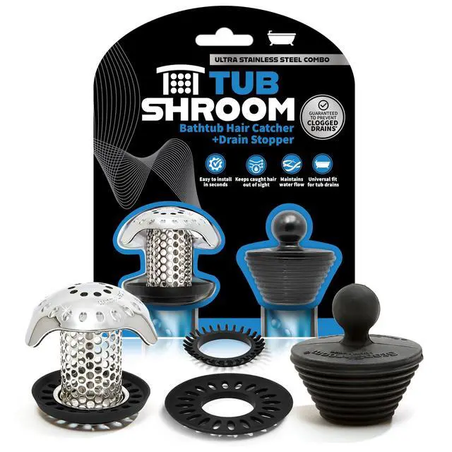 Main image of Ultra Revolutionary Bath Tub Drain Protector Hair Catcher/Strainer/Snare, Stainless Steel, Stainless Combo