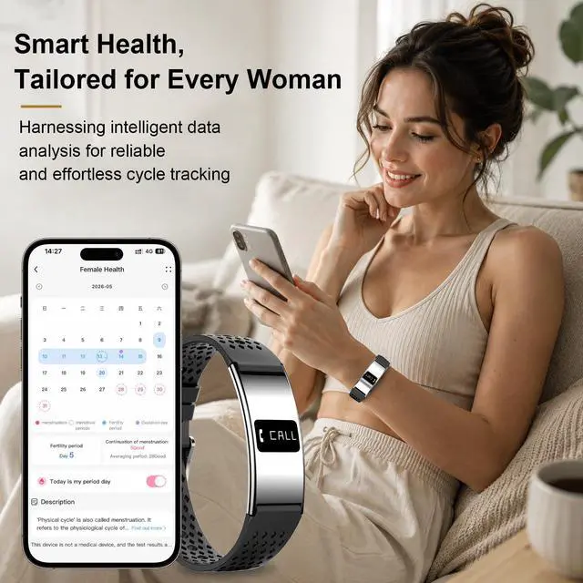 Alt view image 7 of 7 - Smart Bracelet for Women Men, Activity Fitness Tracker, Smart Wristband with Heart Rate/Blood Oxygen/Sleep Monitor/Pedometer, IPX8 Waterproof Slim Smart Watch for Android iPhone, 2 Bands,Silver
