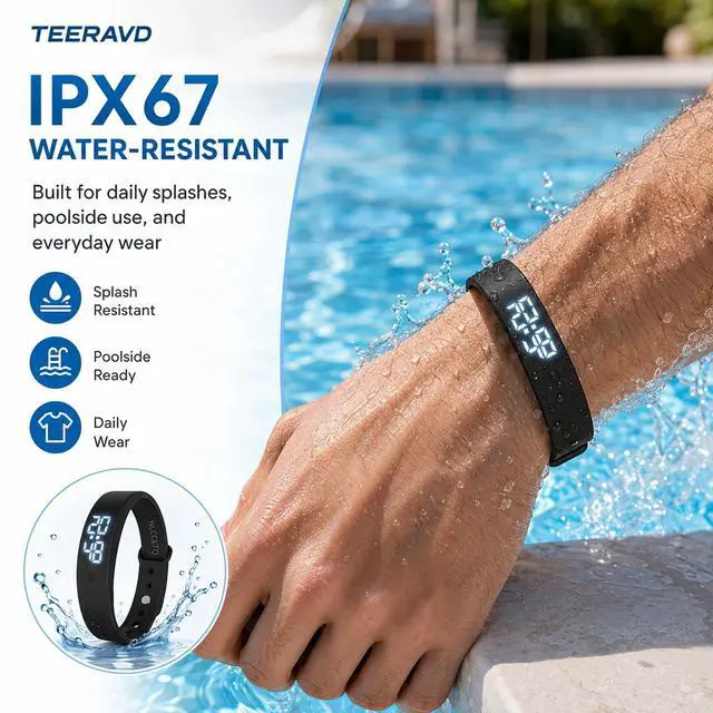 Alt view image 4 of 7 - Vibrating Alarm Wristband for Heavy Sleepers Silent Wrist Clock Vibration Watch Bracelet Shock Wake up Deaf People with Band Wearable alarmas para despertar Shocking Extremely deep Bed Shaker