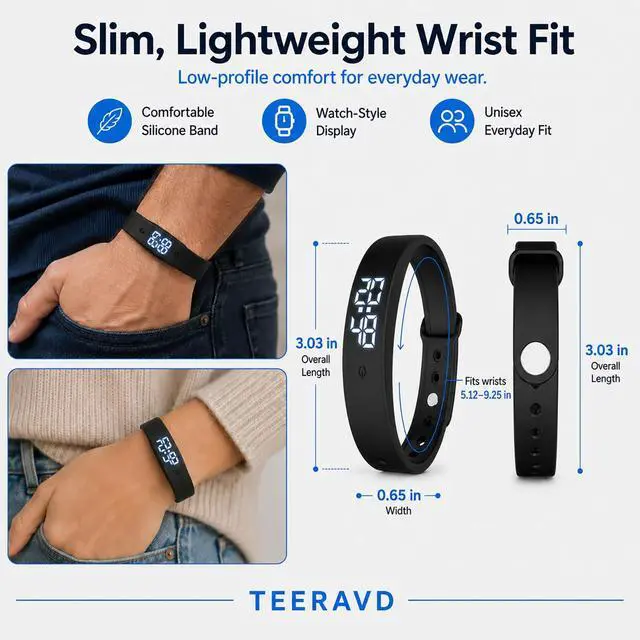 Alt view image 6 of 7 - Vibrating Alarm Wristband for Heavy Sleepers Silent Wrist Clock Vibration Watch Bracelet Shock Wake up Deaf People with Band Wearable alarmas para despertar Shocking Extremely deep Bed Shaker