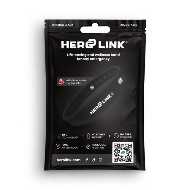 Alt view image 2 of 7 - Medical ID Bracelet & Wellness Wristband Adjustable Silicone, Waterproof, Heat-Resistant, Smart Band with NFC Tag for Instant Emergency Info Access (Original Black)