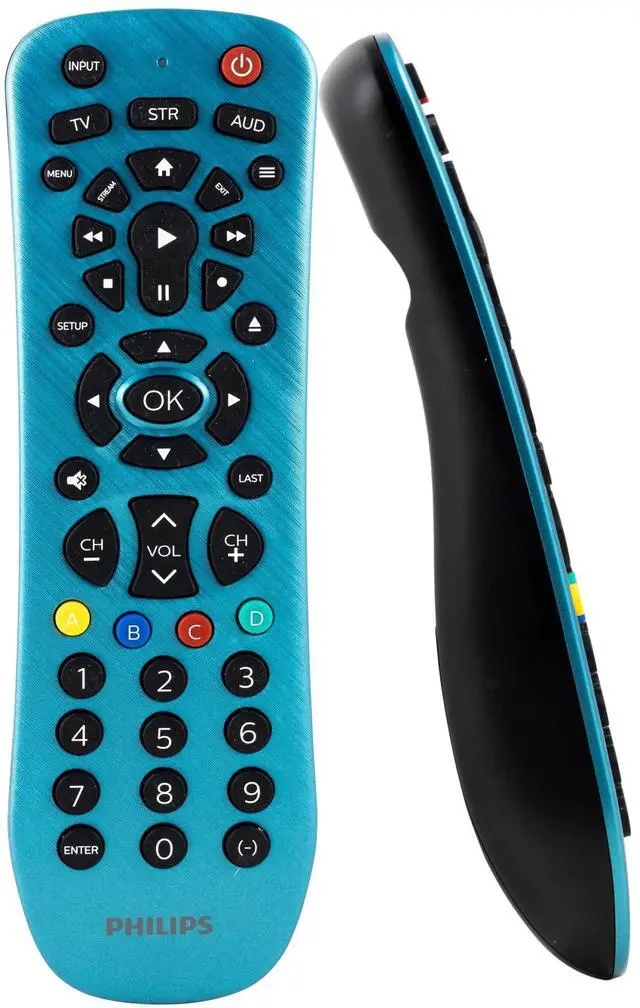 Main image of Universal Remote Control Replacement for Samsung, Vizio, LG, Sony, Sharp, Roku, Apple TV, RCA, Panasonic, Smart TVs, Streaming Players, Blu-ray, DVD, Simple Setup, 3 Device, Blue, SRP3249B/27