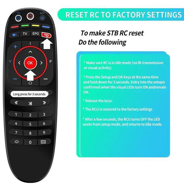 Alt view image 4 of 7 - Replacement Remote Control for INFOMIR MAG 254 MAG 256 MAG 322 MAG 250 MAG 324 324w2 MAG 424 MAG 524 Mag 524W3 MAG 544 MAG 520 MAG 322 MAG420 MAG 544 W3 Linux Set-Top IPTV Boxes T4HU1615/41KA