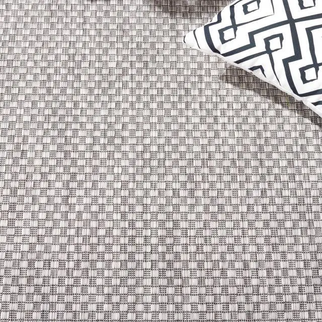 Alt view image 3 of 5 - Courtyard Collection 2' x 3'7' Light Grey/Black CY8475 Indoor/ Outdoor Patio Backyard Mudroom Accent Rug