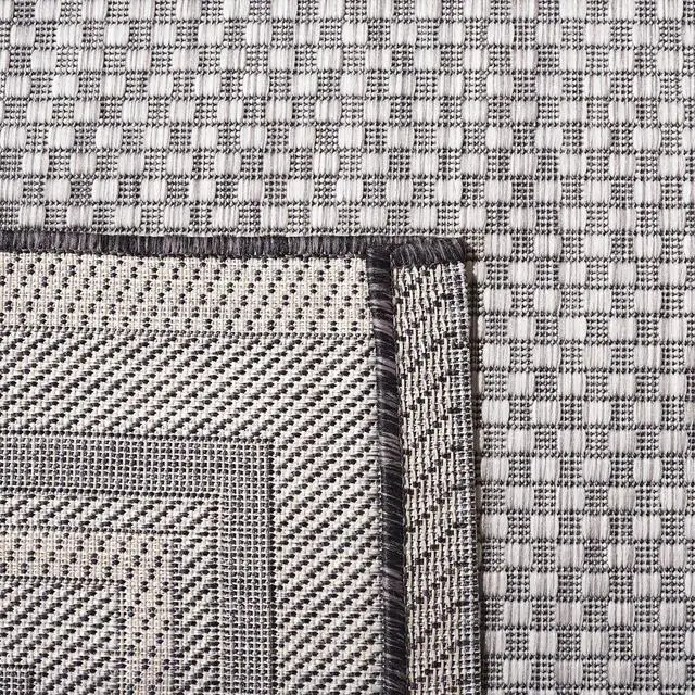Alt view image 5 of 5 - Courtyard Collection 2' x 3'7' Light Grey/Black CY8475 Indoor/ Outdoor Patio Backyard Mudroom Accent Rug