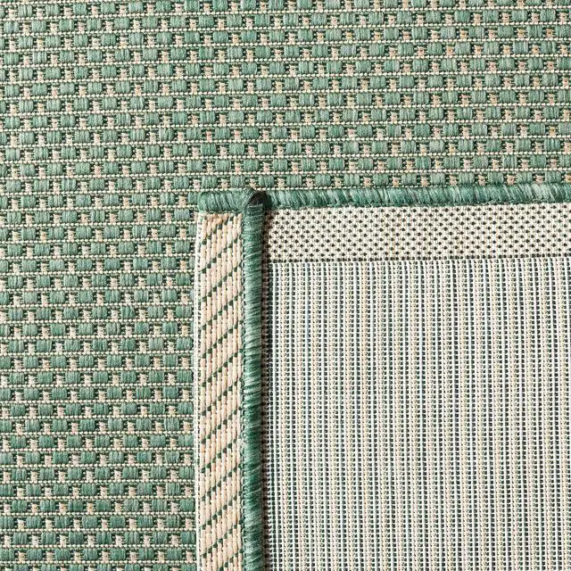 Alt view image 4 of 4 - Courtyard Collection 2'7" x 5' Dark Green/Beige CY7987 Indoor/ Outdoor Waterproof Easy Cleaning Patio Backyard Mudroom Area Rug