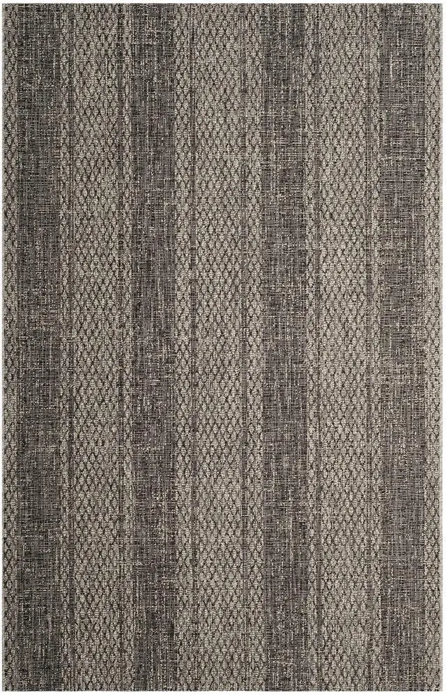 Alt view image 2 of 5 - Washable Rug Outdoor Courtyard Collection - 5'3" x 7'7", Light Grey & Black, Non-Shedding & Easy Cleaning, Ideal for Patio, Backyard, Mudroom (CY8736-37612)