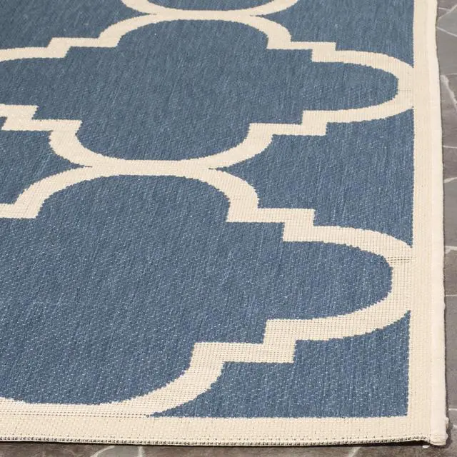 Alt view image 3 of 4 - Washable Rug Outdoor Courtyard Collection - 4' x 5'7", Green & Beige, Non-Shedding & Easy Cleaning, Ideal for Patio, Backyard, Mudroom (CY6243-244)