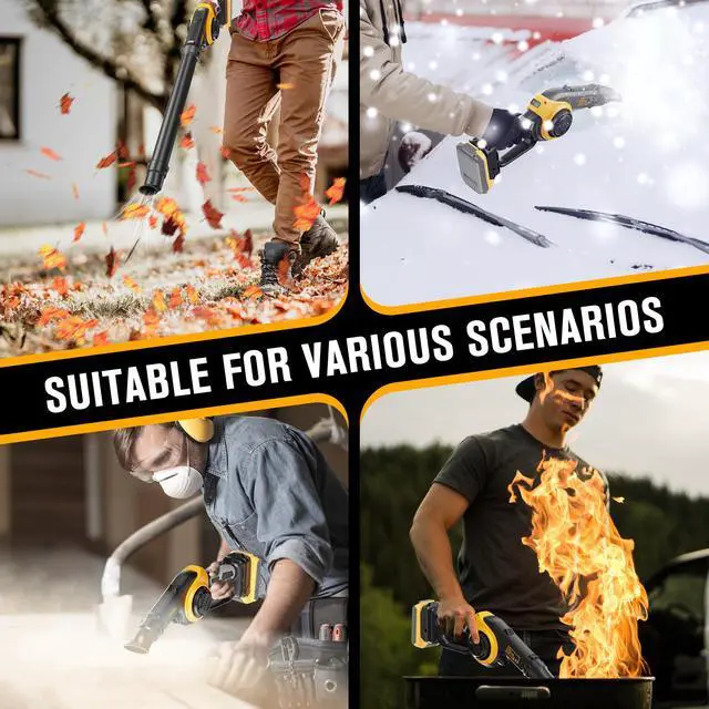 Alt view image 6 of 6 - Cordless Leaf Blower Compatible with DEWALT 20V Max Battery (Tool Only) 200MPH Small Electric Leaf Blowers w/ 3 Speeds Mode, Lightweight Mill Leaf Blowers Battery Powered for Patio