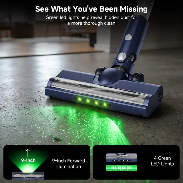Alt view image 6 of 7 - Cordless Vacuum Cleaner: Powerful Suction Stick Vacuum, Anti-Tangle Brush